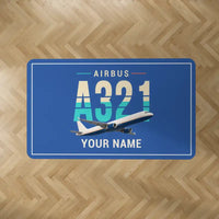 Thumbnail for Airbus A321P2F - Original + Name - Rectangle Carpet - Blue