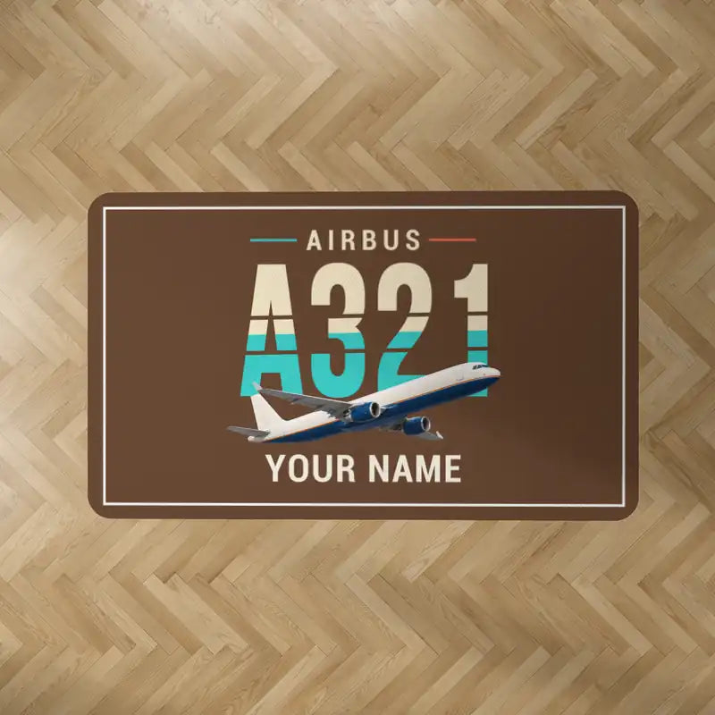 Airbus A321P2F - Original + Name - Rectangle Carpet - Brown
