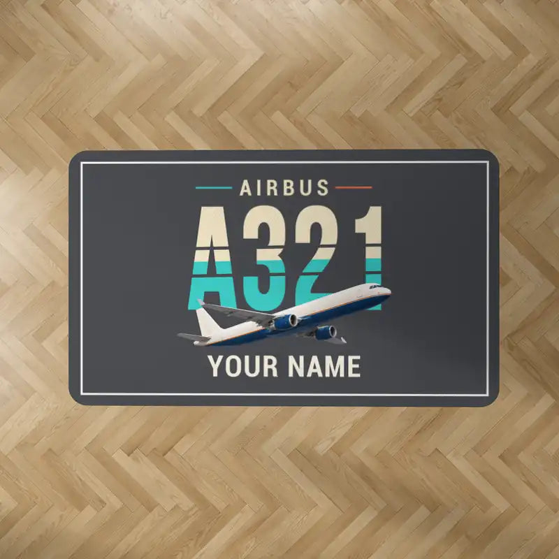 Airbus A321P2F - Original + Name - Rectangle Carpet - Dark Gray