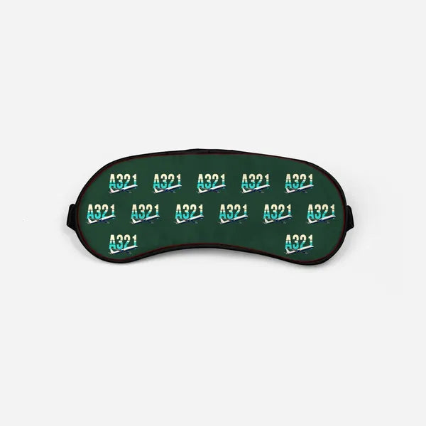 Airbus A321P2F - Original Pattern - Sleep Mask - Dark Green