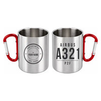 Thumbnail for Airbus A321P2F - Outdoors Mug - Tag + Name - Red