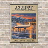 Thumbnail for Airbus A321P2F - Poster - Canvas Framed - Beige