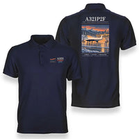 Thumbnail for Airbus A321P2F - Poster - Double-Side Polo - Navy Blue