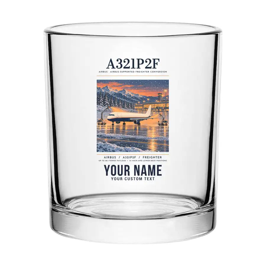 Airbus A321P2F - Poster + Name - Special Whiskey Glass