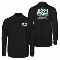 Thumbnail for Airbus A321P2F Premium Polo T-Shirts - Cartoon - Long Sleeve - Black