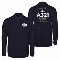 Thumbnail for Airbus A321P2F Premium Polo T-Shirts - Heritage - Long Sleeve - Dark Blue