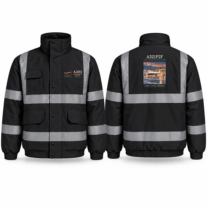 Airbus A321P2F Reflective Winter Jackets - Poster - Black