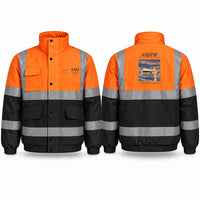 Thumbnail for Airbus A321P2F Reflective Winter Jackets - Poster - Orange & Navy