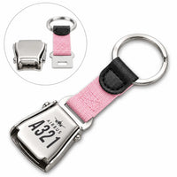 Thumbnail for Airbus A321P2F - Seat Belt Key Chain - Heritage - Pink