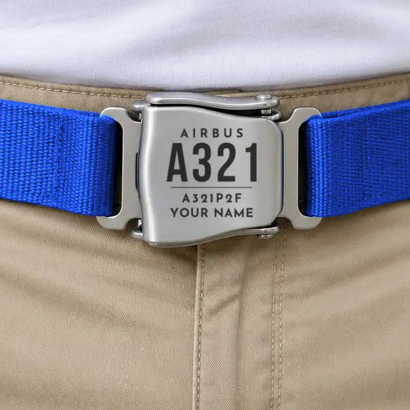 Airbus A321P2F - Seat Belt - Tag + Name - Blue