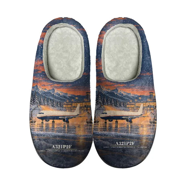 Airbus A321P2F - Slippers - Cotton - 3D - Full Print