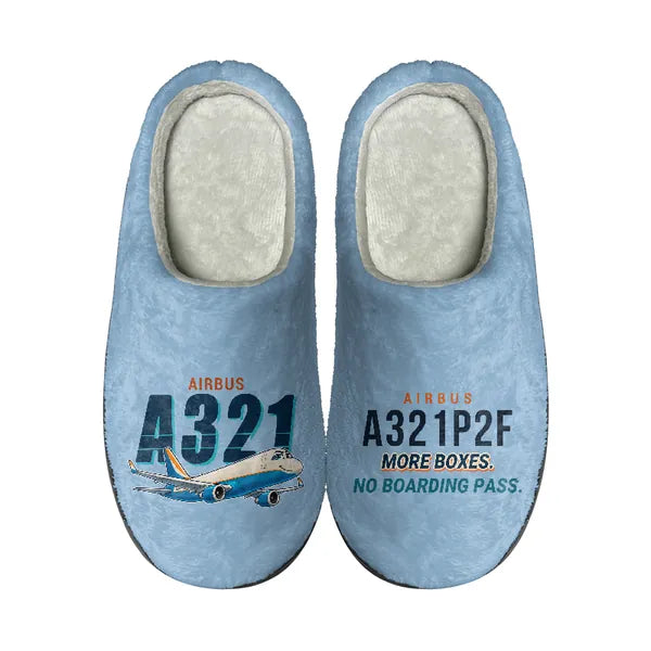Airbus A321P2F - Slippers - Cotton - Cartoon - Light Blue