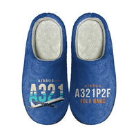 Thumbnail for Airbus A321P2F - Slippers - Cotton - Original + Name - Blue
