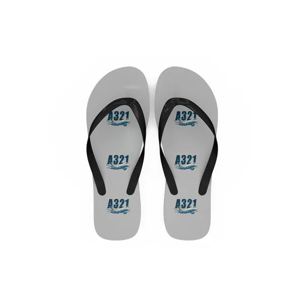 Airbus A321P2F - Slippers - Flip Flops - Cartoon Pattern - Light Gray
