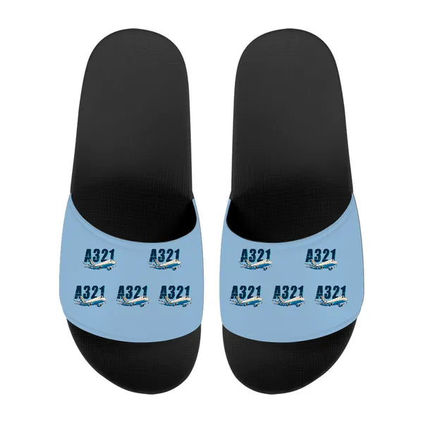 Airbus A321P2F - Slippers - Sport - Cartoon Pattern - Light Blue