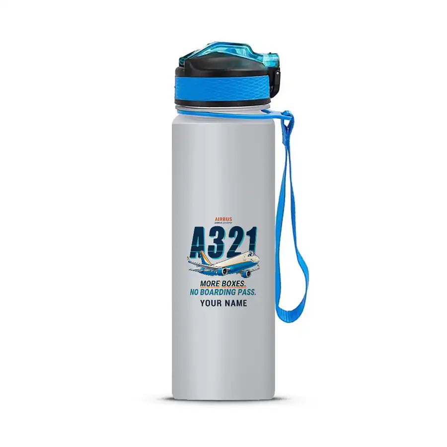 Airbus A321P2F - Sports Kettle - Cartoon + Name - Light Gray