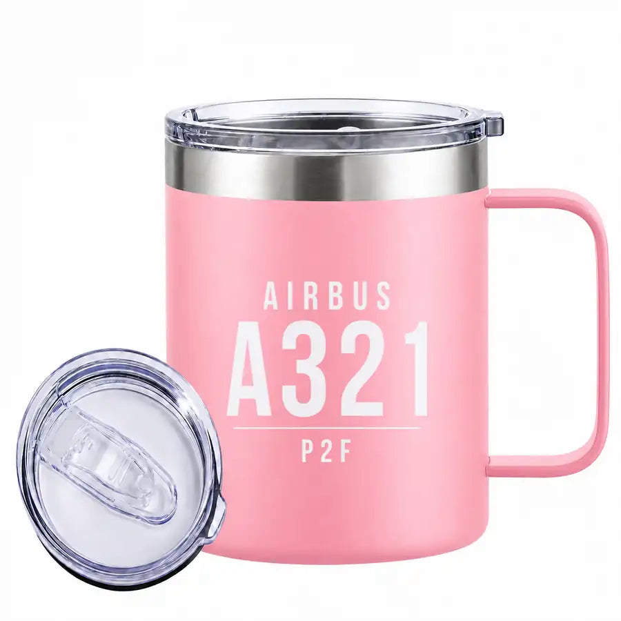 Airbus A321P2F - Stainless Steel Mug - Tag - Pink