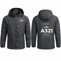 Thumbnail for Airbus A321P2F Stylish Jackets - Hooded Windbreaker - Heritage - Charcoal