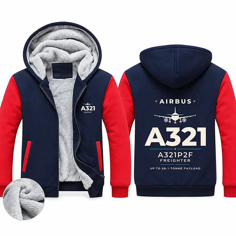 Airbus A321P2F Zipped Sweatshirts - Heritage - Navy & Red