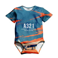 Thumbnail for Airbus A321XLR 3D All-Over Print Clothing - Baby Bodysuit - 3D + Name