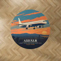 Thumbnail for Airbus A321XLR - 3D + Name - Round Carpet - Full Print