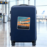 Thumbnail for Airbus A321XLR - 3D + Name - Square Sticker - Suitcase
