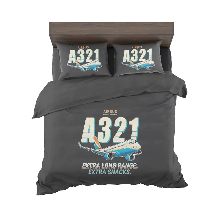 Airbus A321XLR - Cartoon - Bedding Set - Black