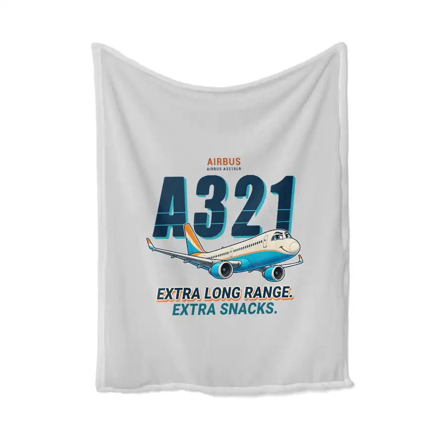Airbus A321XLR - Cartoon - Blanket - Light Gray