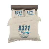 Thumbnail for Airbus A321XLR - Cartoon + Name - Bedding Set - Beige