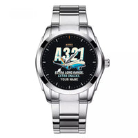 Thumbnail for Airbus A321XLR - Cartoon + Name - Stainless Steel Band - For Men