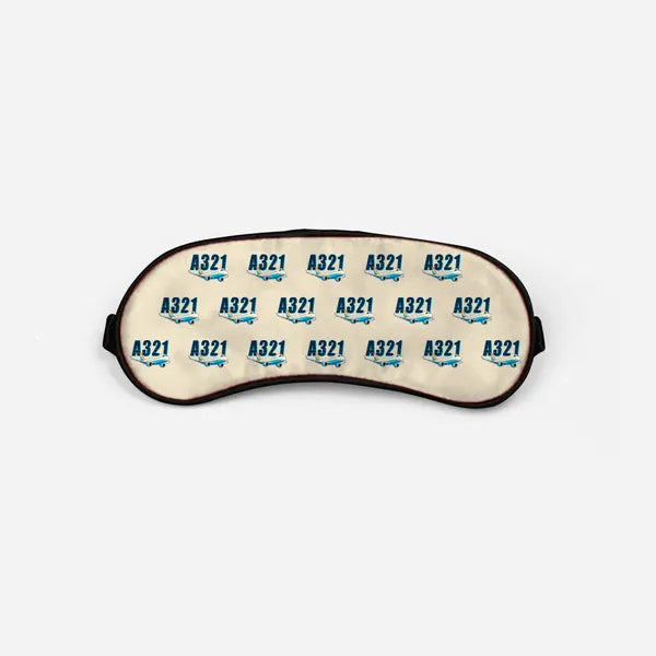 Airbus A321XLR - Cartoon Pattern - Sleep Mask - Beige