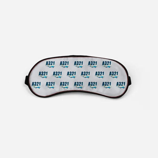 Airbus A321XLR - Cartoon Pattern - Sleep Mask - Light Gray