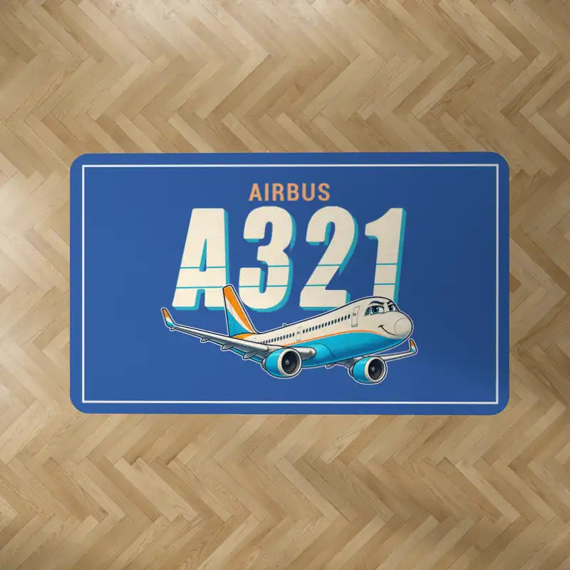 Airbus A321XLR - Cartoon - Rectangle Carpet - Blue