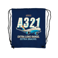 Thumbnail for Airbus A321XLR - Drawstring Bag - Cartoon - Dark Blue