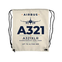 Thumbnail for Airbus A321XLR - Drawstring Bag - Heritage - Beige