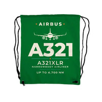 Thumbnail for Airbus A321XLR - Drawstring Bag - Heritage - Green
