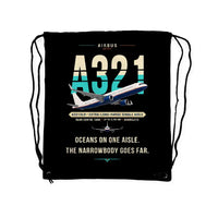 Thumbnail for Airbus A321XLR - Drawstring Bag - Original - Black