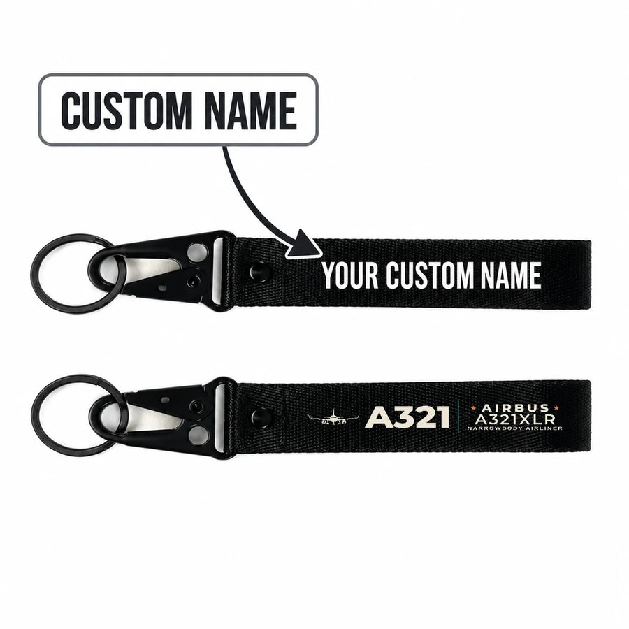 Airbus A321XLR Hawk-Shaped Key Chains - Black - Heritage - Personalized