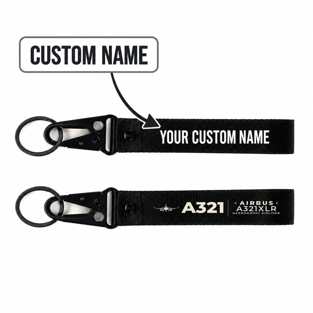 Airbus A321XLR Hawk-Shaped Key Chains - Black - Heritage - Personalized