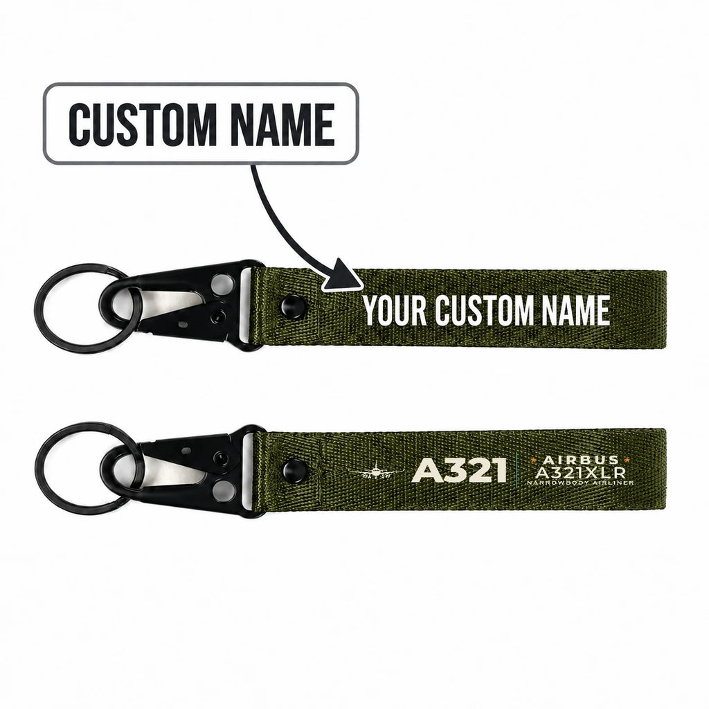 Airbus A321XLR Hawk-Shaped Key Chains - Dark Green - Heritage - Personalized