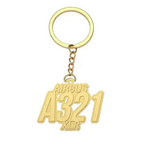 Thumbnail for Airbus A321XLR - Hollow Key Chain - Tag - Gold