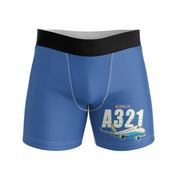 Airbus A321XLR - Men Boxers - Cartoon - Blue