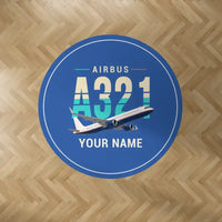 Thumbnail for Airbus A321XLR - Original + Name - Round Carpet - Blue