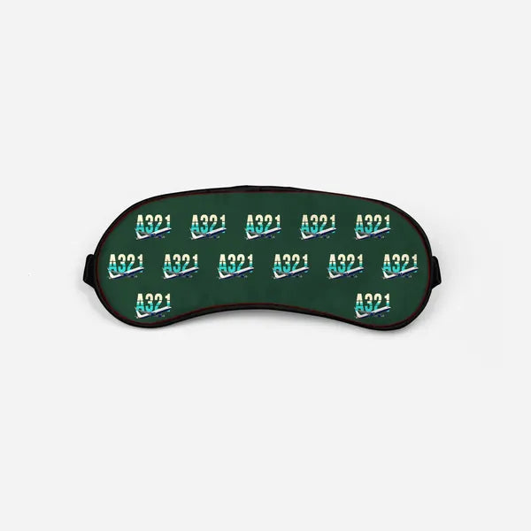 Airbus A321XLR - Original Pattern - Sleep Mask - Dark Green