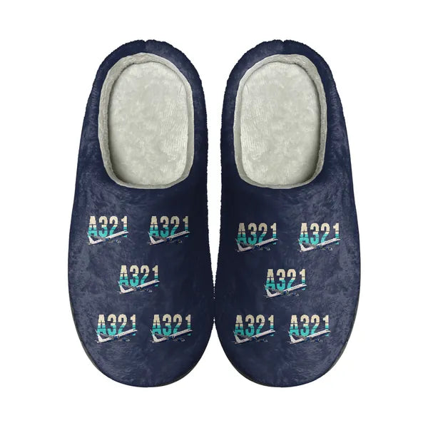 Airbus A321XLR - Slippers - Cotton - Original Pattern - Navy Blue