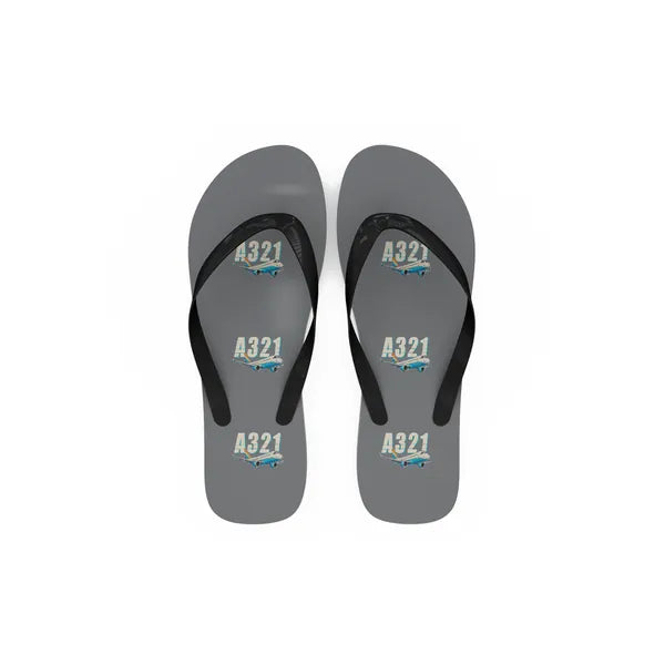 Airbus A321XLR - Slippers - Flip Flops - Cartoon Pattern - Gray