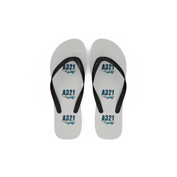 Airbus A321XLR - Slippers - Flip Flops - Cartoon Pattern - White