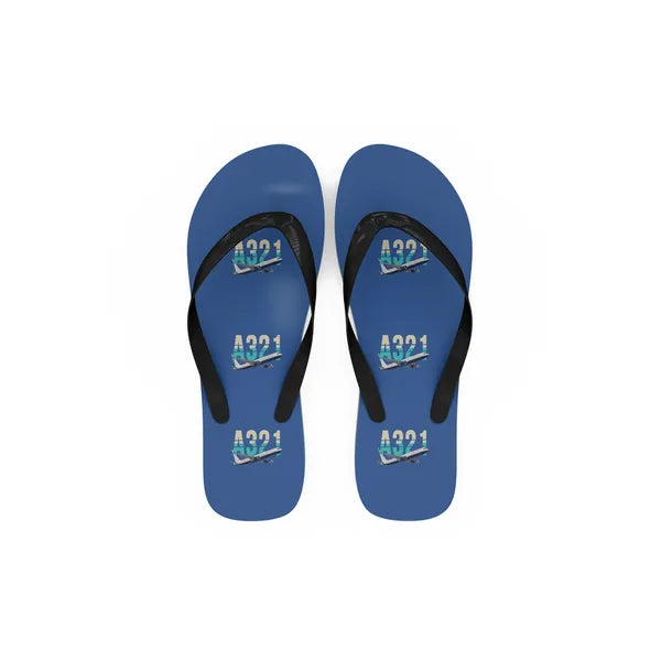 Airbus A321XLR - Slippers - Flip Flops - Original Pattern - Blue