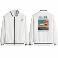 Thumbnail for Airbus A321XLR Stylish Jackets - Baseball Collar - Poster - White