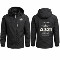 Thumbnail for Airbus A321XLR Stylish Jackets - Hooded Windbreaker - Heritage - Black